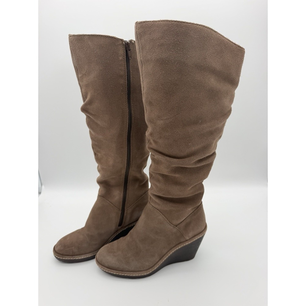 Sofft Knee High Slouch Suede Boots Wedge Heel Boho Festival Womens 7